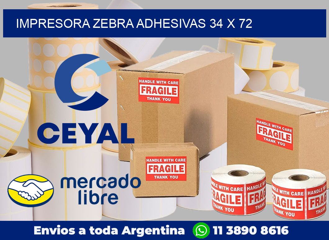 Impresora Zebra adhesivas 34 x 72