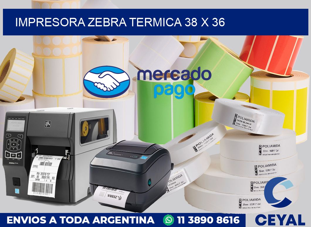 Impresora Zebra termica 38 x 36