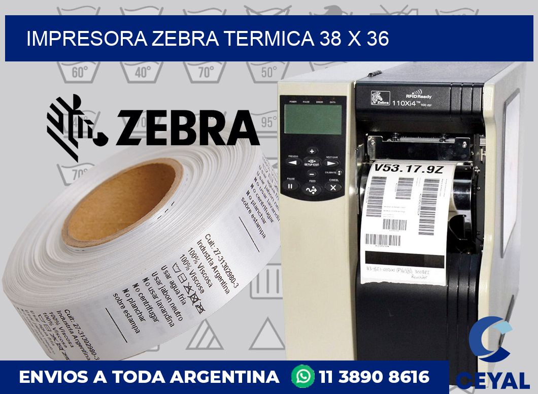 Impresora Zebra termica 38 x 36