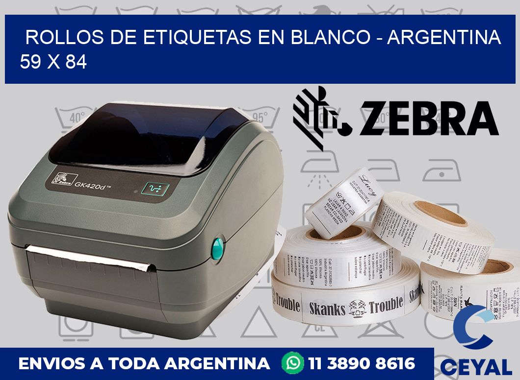 Rollos de etiquetas en blanco – Argentina 59 x 84