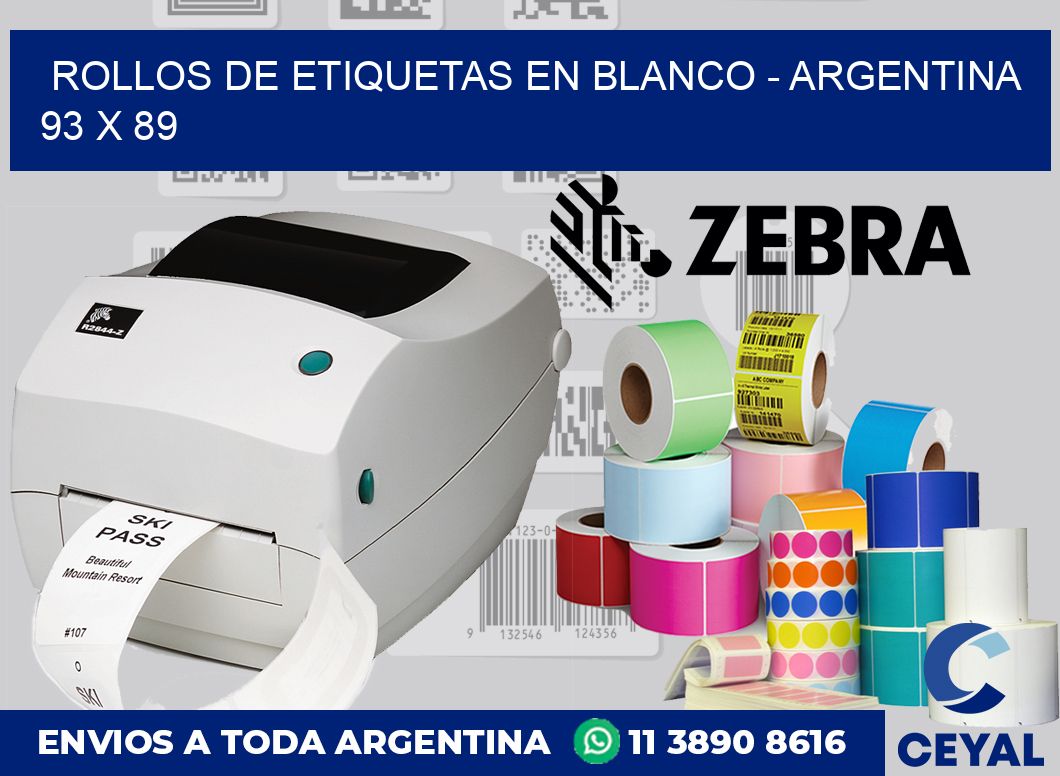 Rollos de etiquetas en blanco – Argentina 93 x 89