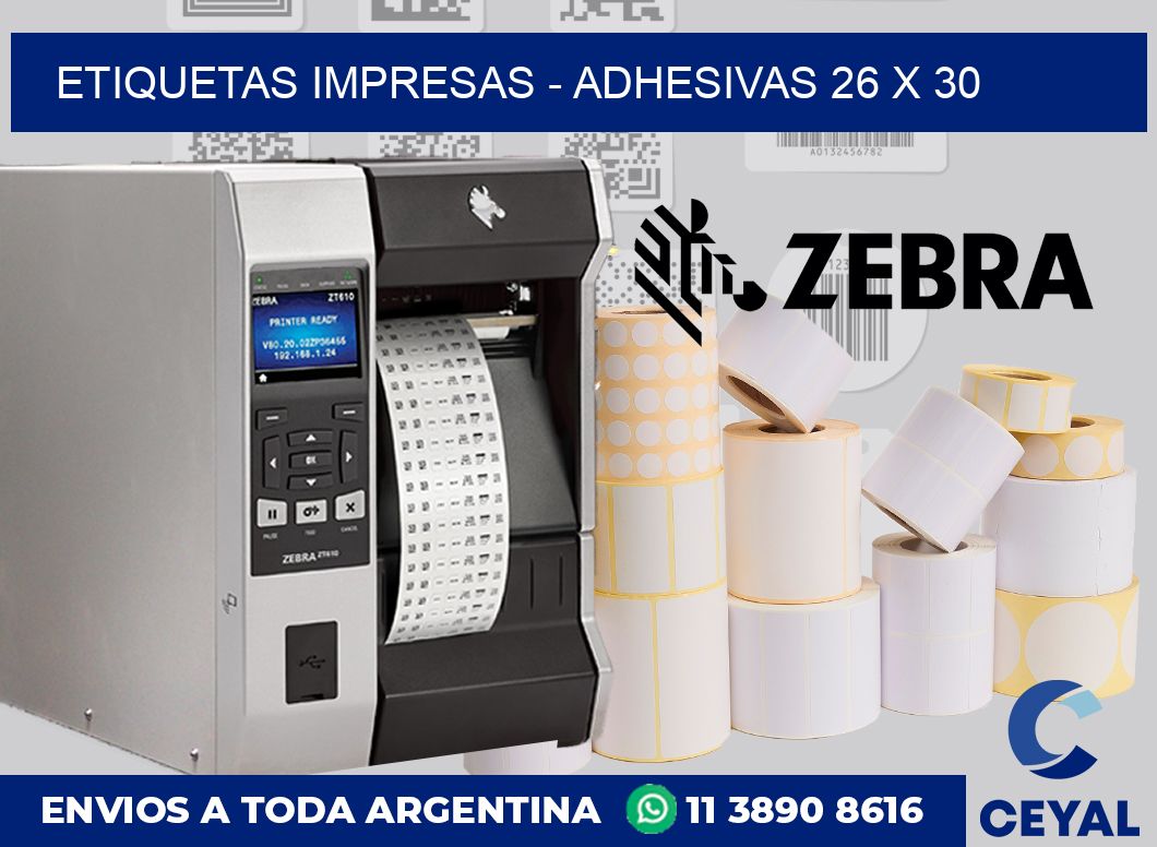 etiquetas impresas – Adhesivas 26 x 30