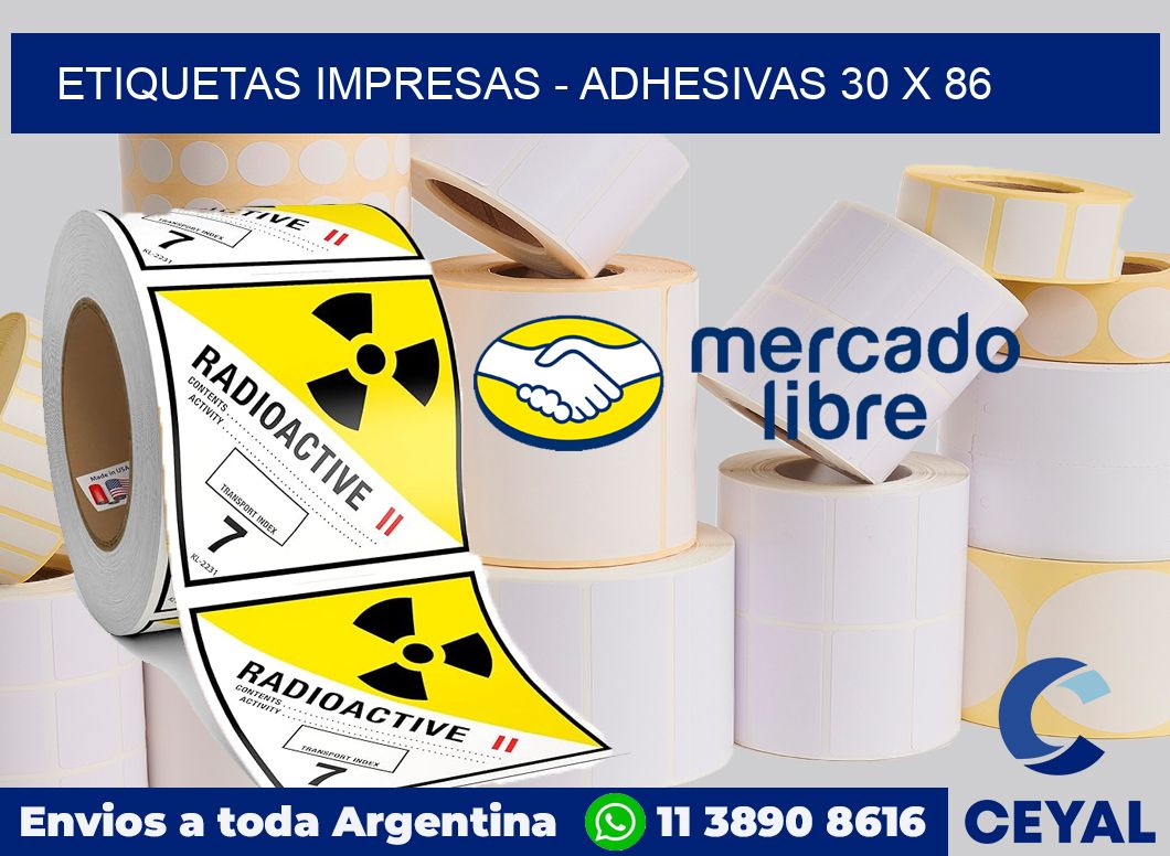 etiquetas impresas - Adhesivas 30 x 86