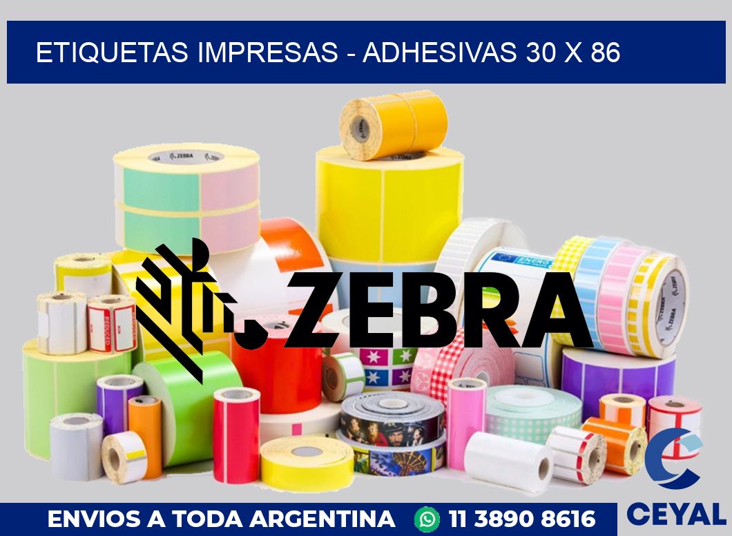 etiquetas impresas - Adhesivas 30 x 86