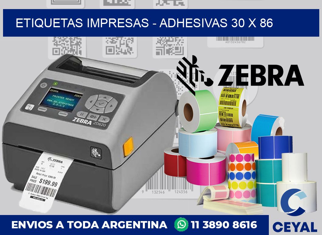 etiquetas impresas – Adhesivas 30 x 86