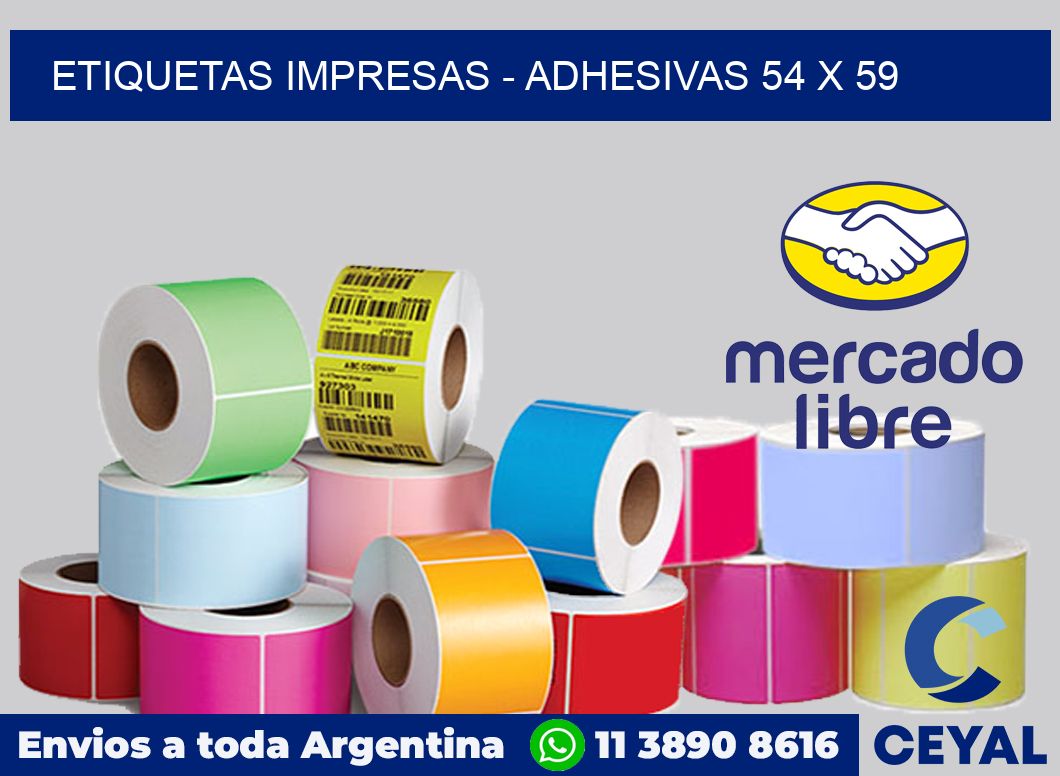 etiquetas impresas - Adhesivas 54 x 59