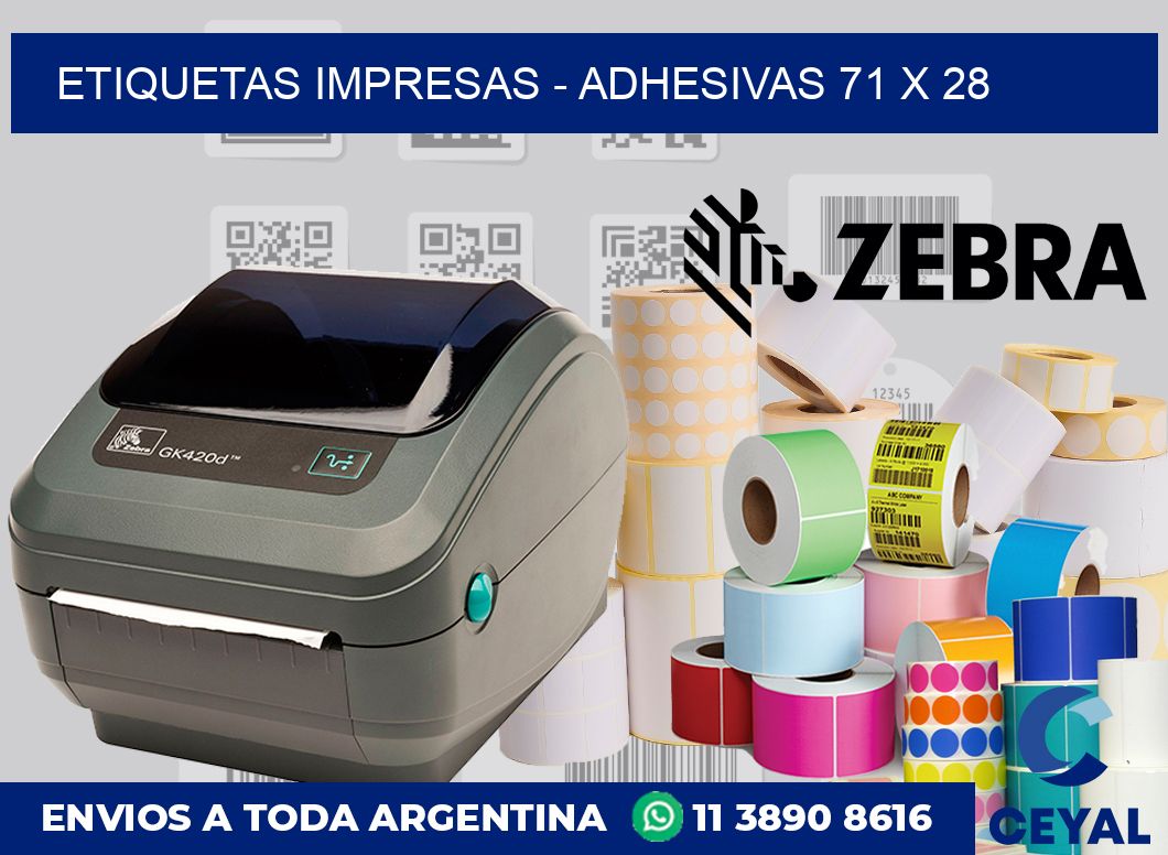 etiquetas impresas – Adhesivas 71 x 28