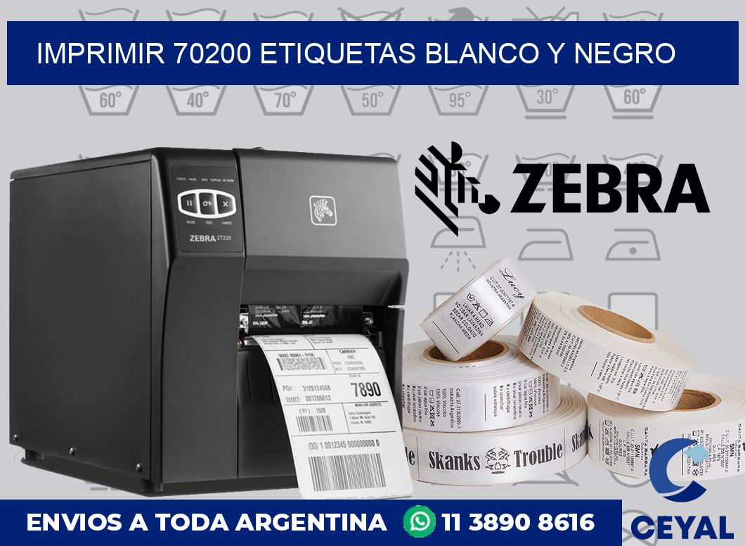 imprimir 70200 etiquetas blanco y negro