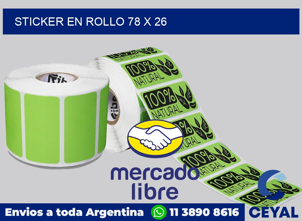 sticker en rollo 78 x 26