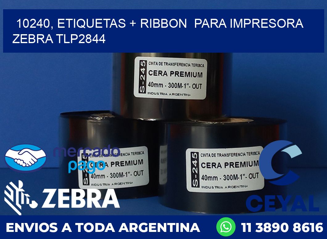 10240, etiquetas + ribbon  para impresora zebra TLP2844