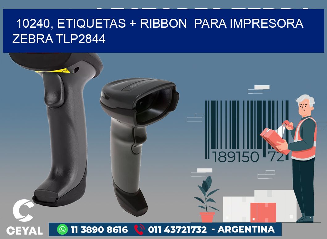 10240, etiquetas + ribbon  para impresora zebra TLP2844