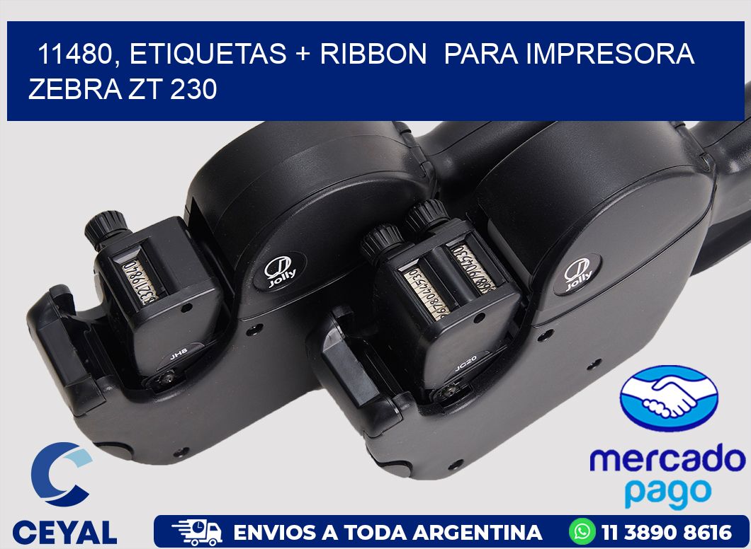 11480, etiquetas + ribbon  para impresora zebra ZT 230