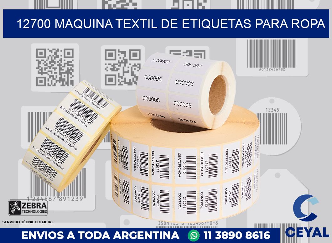 12700 MAQUINA TEXTIL DE ETIQUETAS PARA ROPA