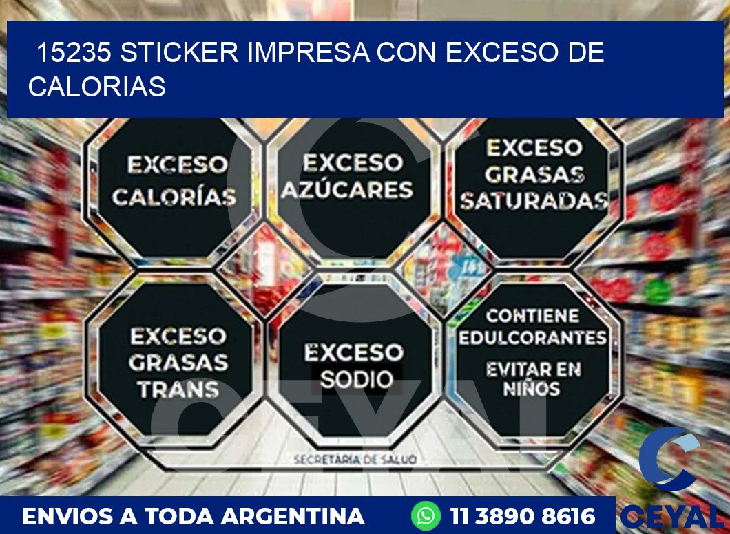 15235 STICKER IMPRESA CON EXCESO DE CALORIAS