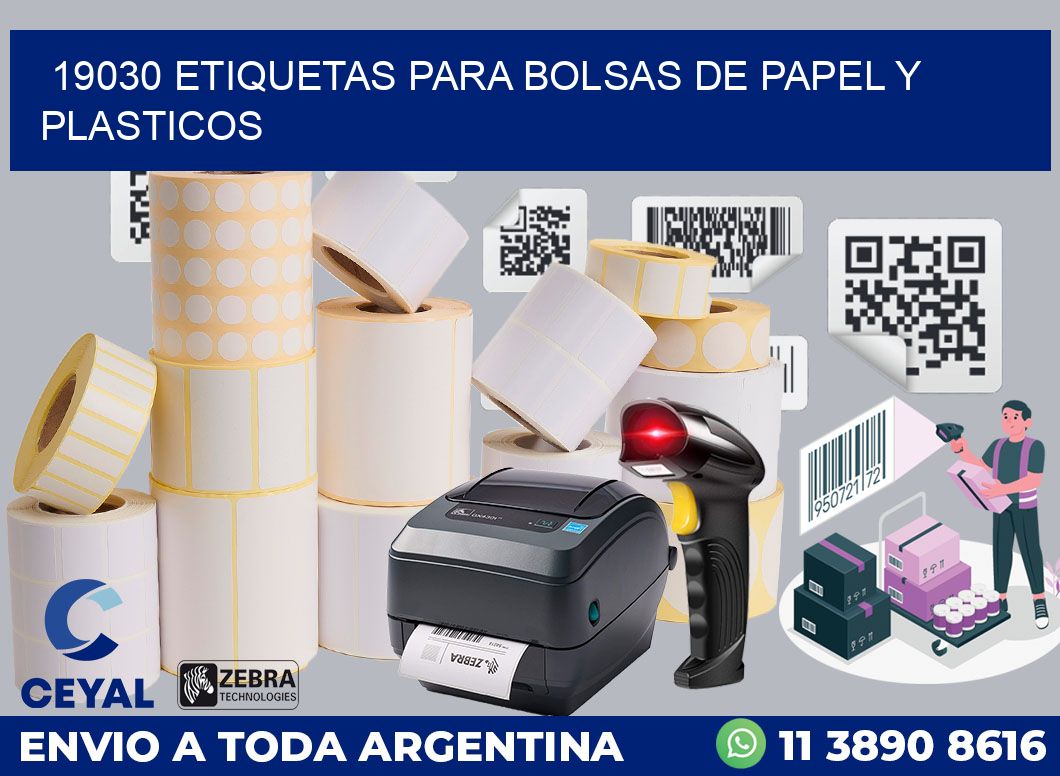 19030 ETIQUETAS PARA BOLSAS DE PAPEL Y PLASTICOS