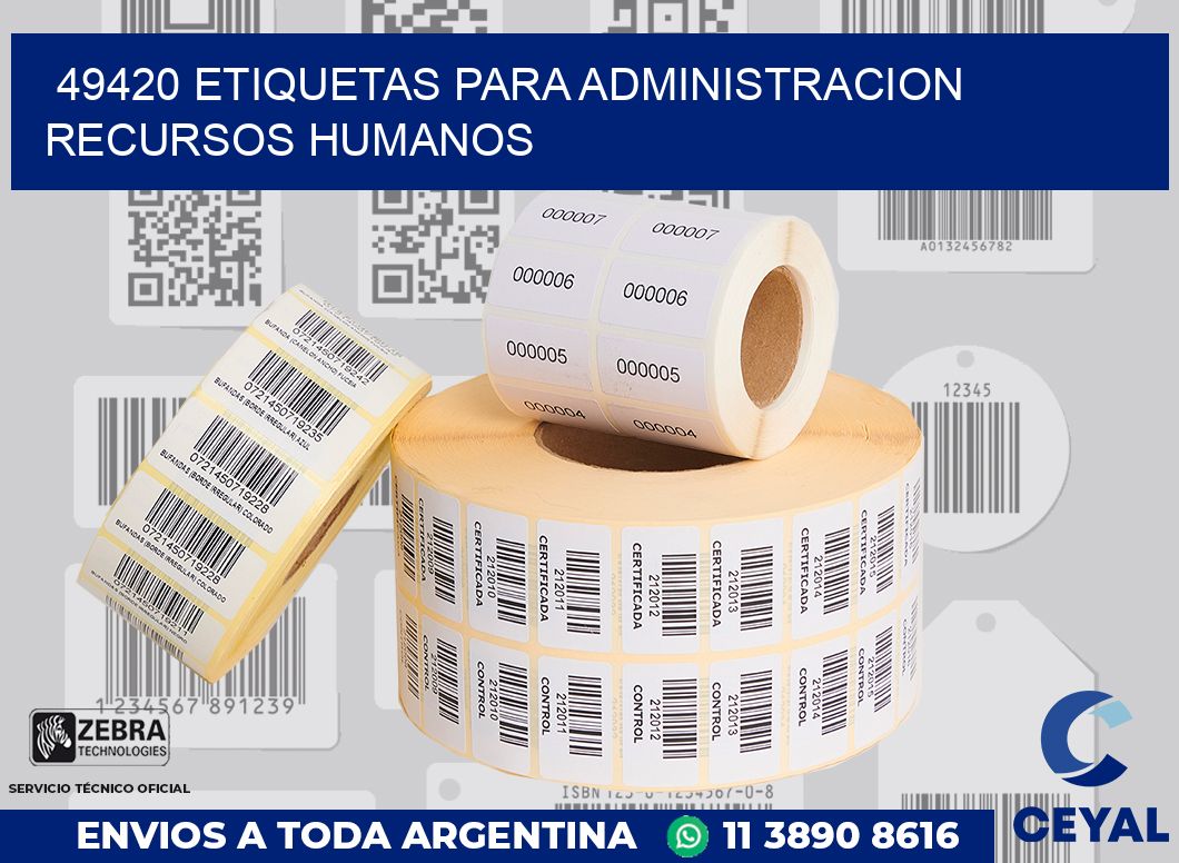 49420 ETIQUETAS PARA ADMINISTRACION RECURSOS HUMANOS