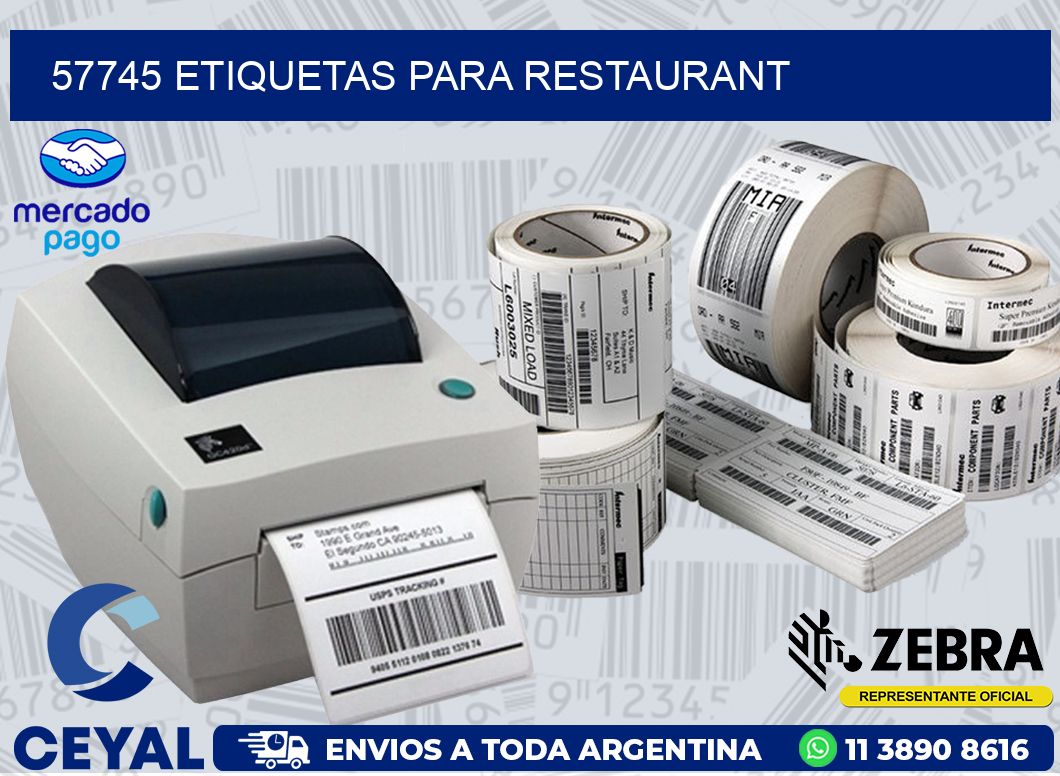 57745 ETIQUETAS PARA RESTAURANT