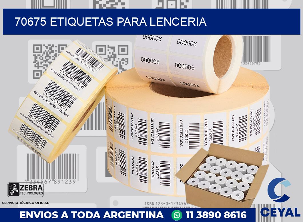 70675 ETIQUETAS PARA LENCERIA