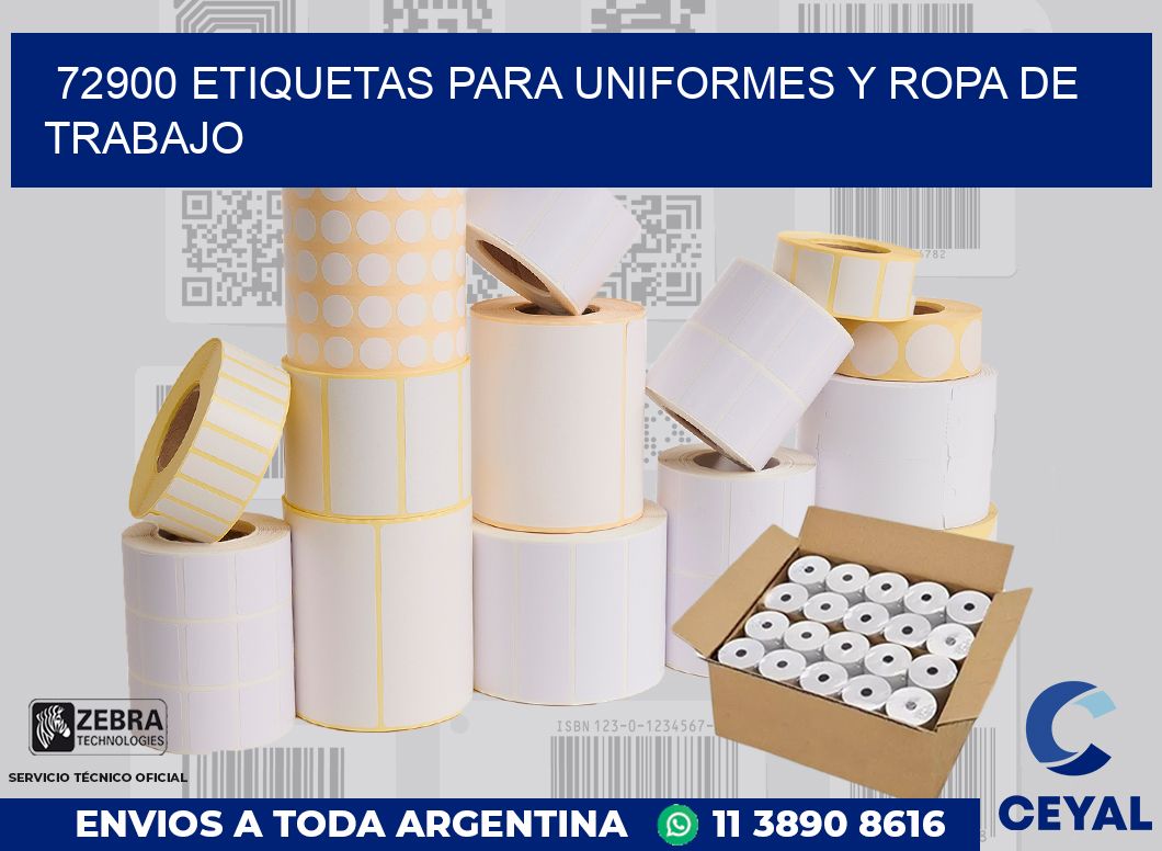 72900 ETIQUETAS PARA UNIFORMES Y ROPA DE TRABAJO