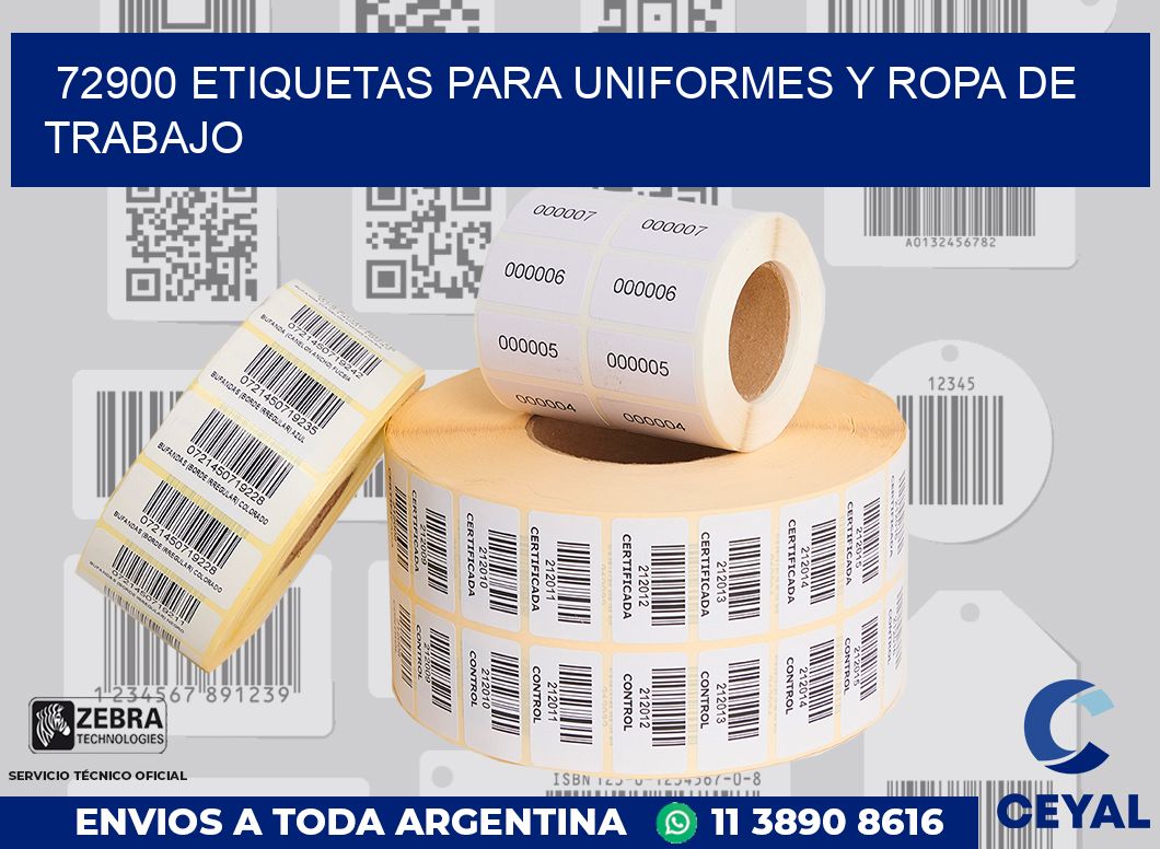 72900 ETIQUETAS PARA UNIFORMES Y ROPA DE TRABAJO