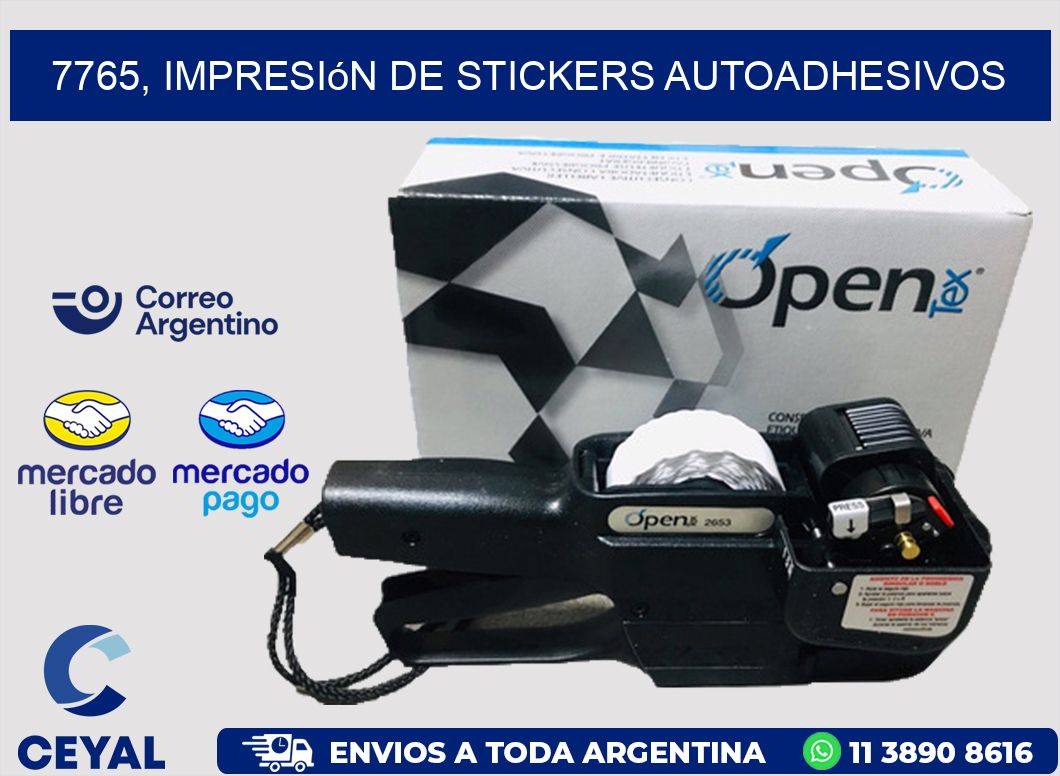 7765, impresión de stickers autoadhesivos