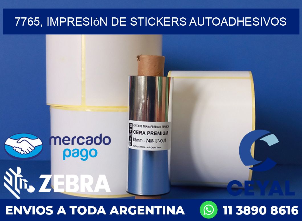 7765, impresión de stickers autoadhesivos