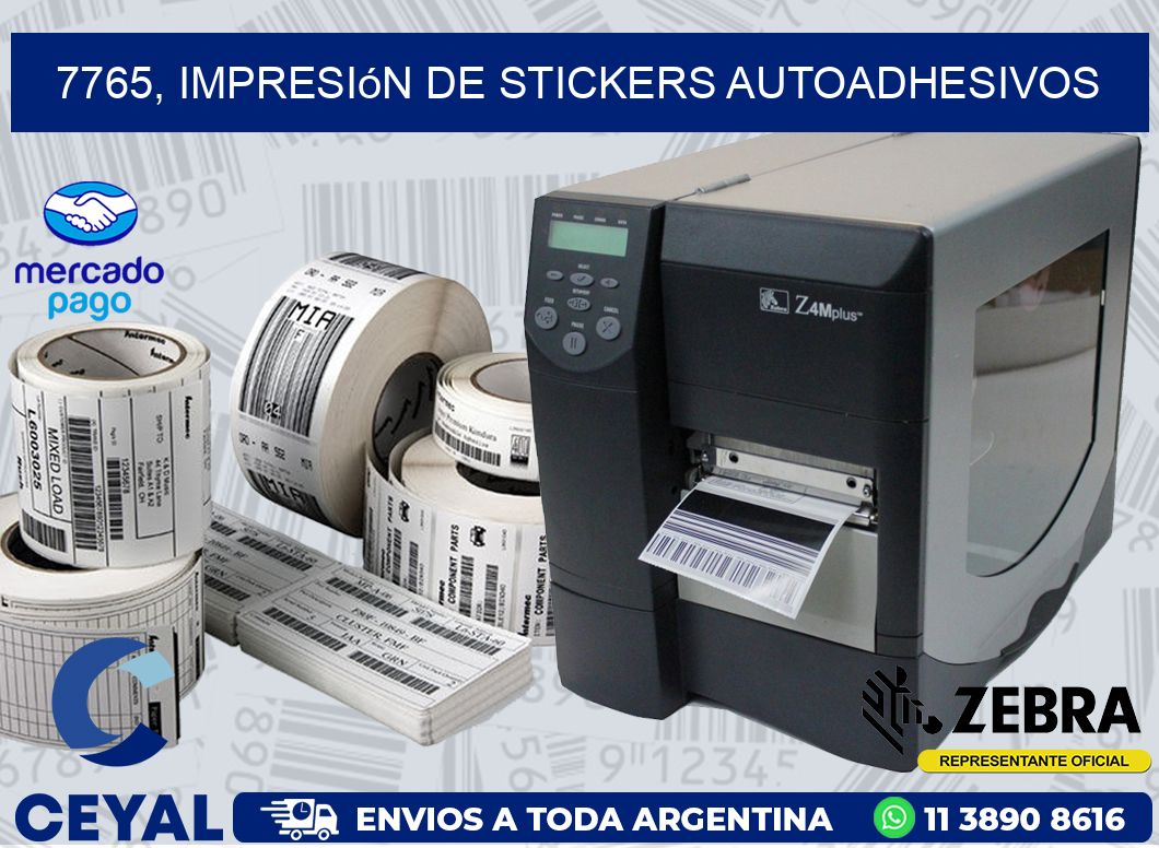 7765, impresión de stickers autoadhesivos