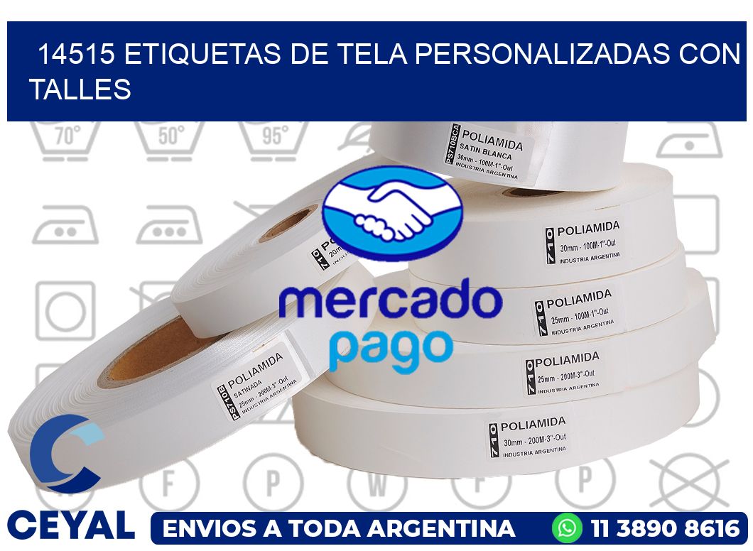 14515 ETIQUETAS DE TELA PERSONALIZADAS CON TALLES