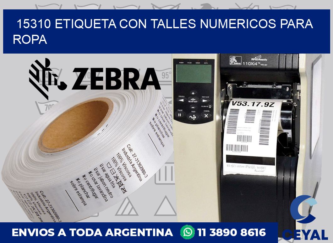 15310 ETIQUETA CON TALLES NUMERICOS PARA ROPA