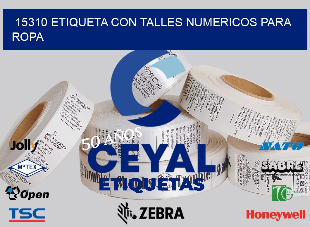 15310 ETIQUETA CON TALLES NUMERICOS PARA ROPA