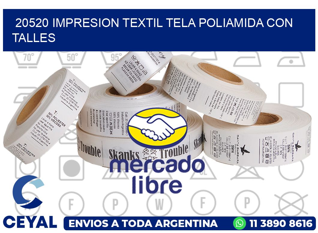 20520 IMPRESION TEXTIL TELA POLIAMIDA CON TALLES