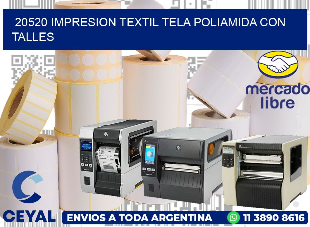 20520 IMPRESION TEXTIL TELA POLIAMIDA CON TALLES