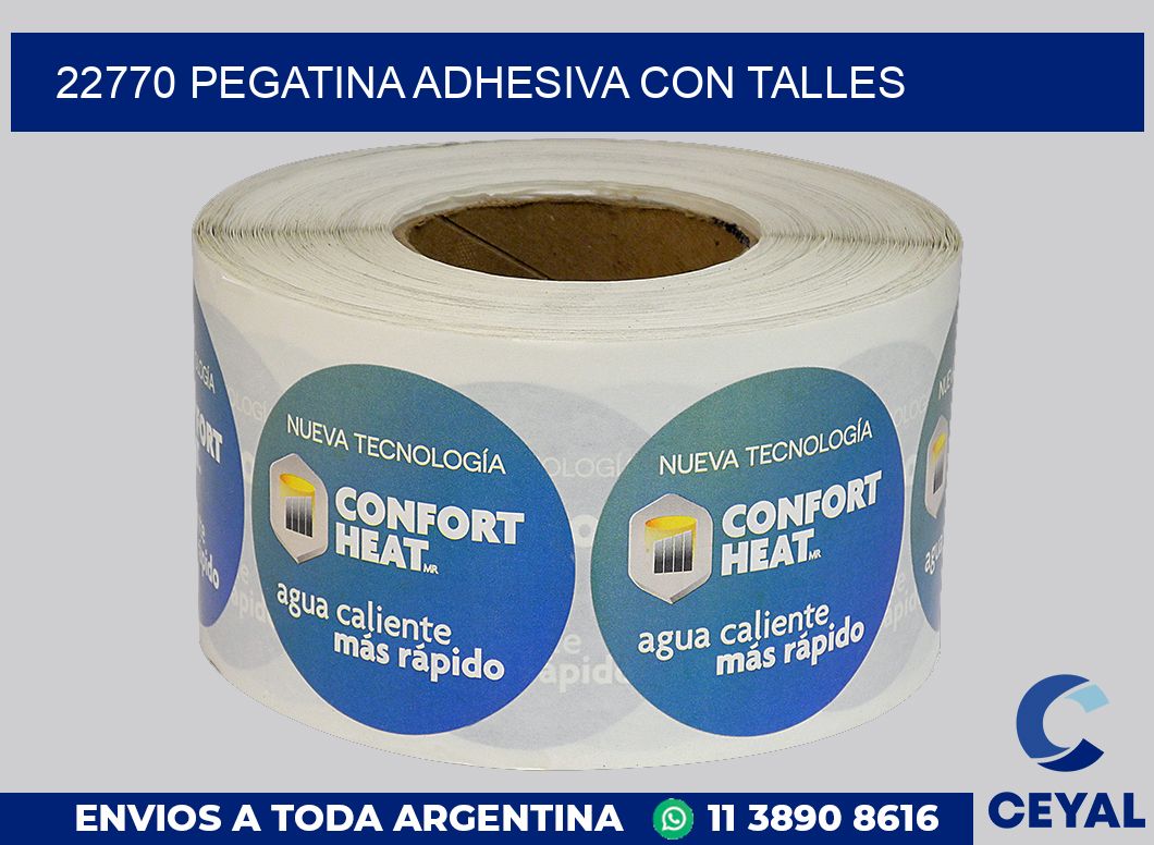 22770 PEGATINA ADHESIVA CON TALLES