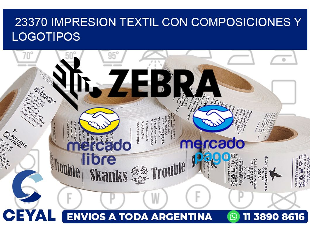 23370 IMPRESION TEXTIL CON COMPOSICIONES Y LOGOTIPOS