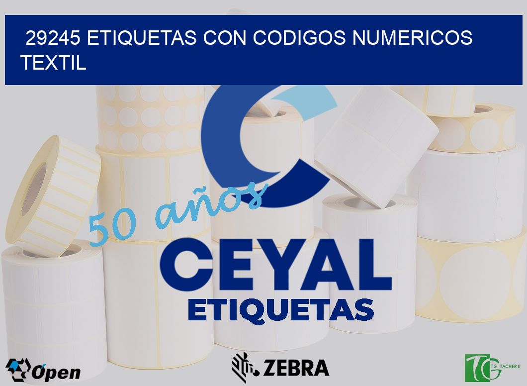 29245 ETIQUETAS CON CODIGOS NUMERICOS TEXTIL