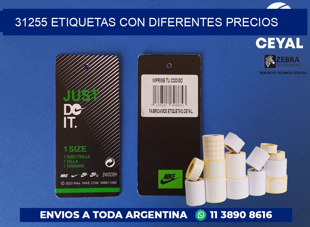 31255 ETIQUETAS CON DIFERENTES PRECIOS