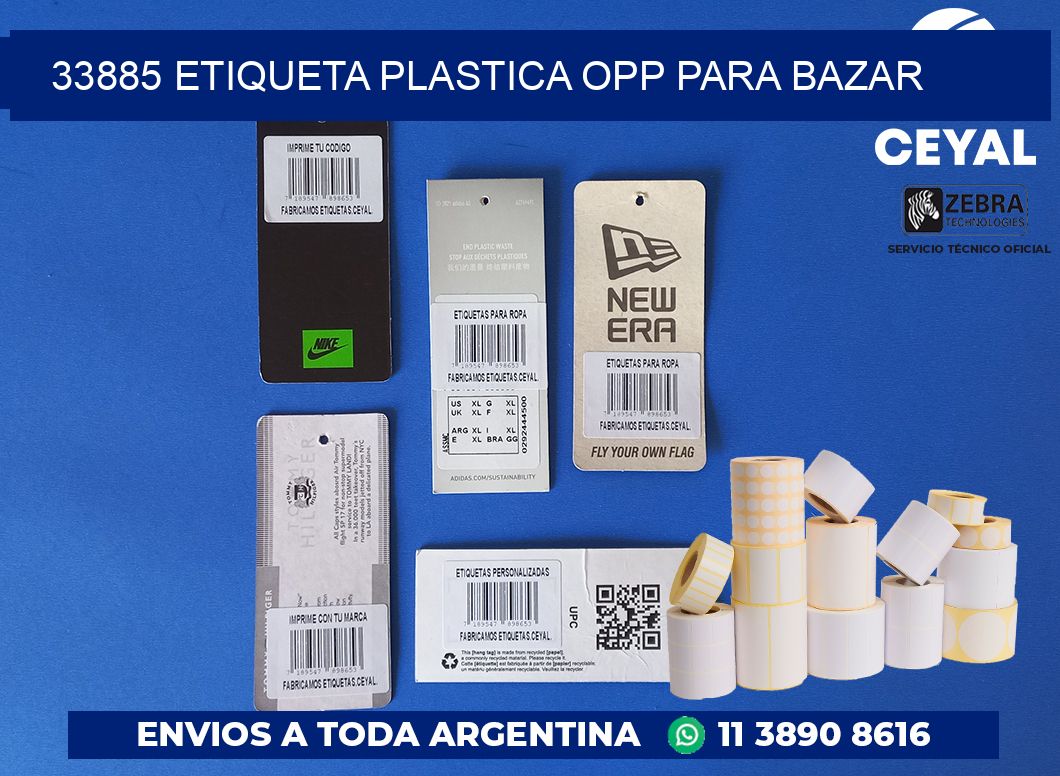 33885 ETIQUETA PLASTICA OPP PARA BAZAR