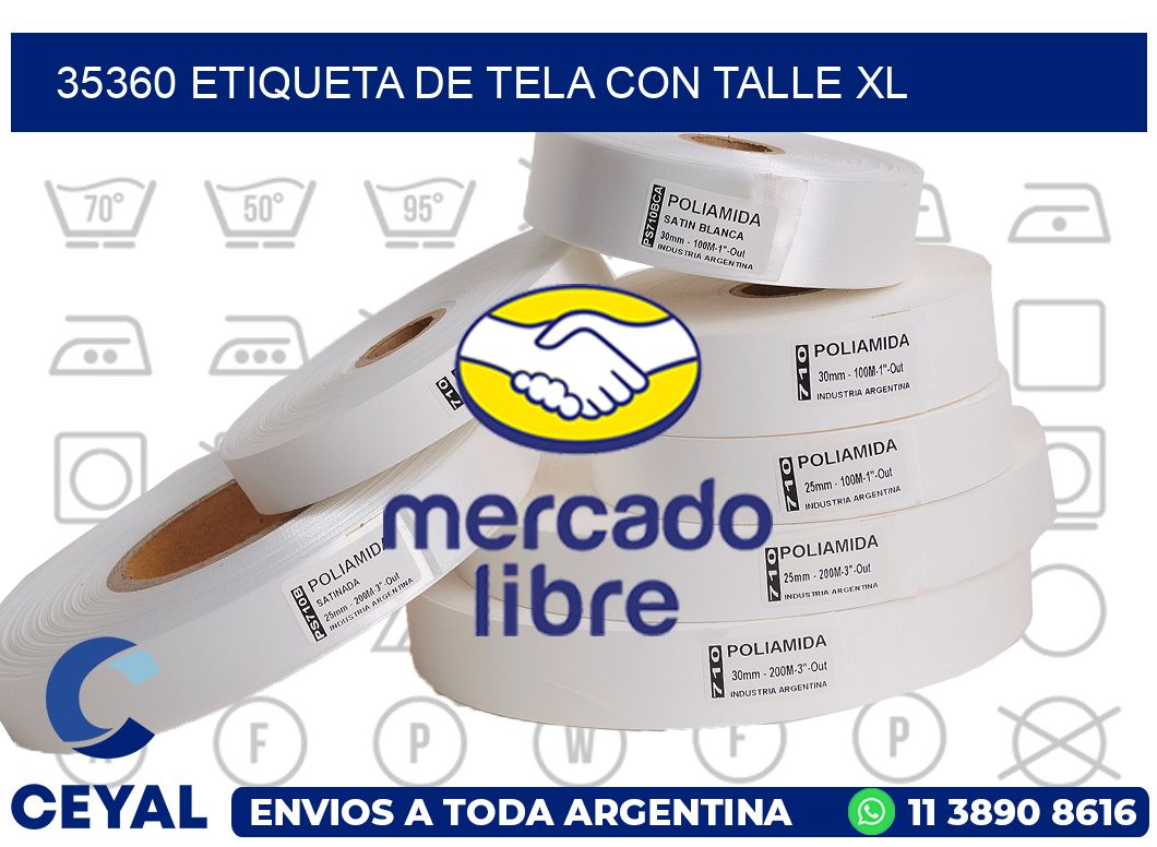 35360 ETIQUETA DE TELA CON TALLE XL