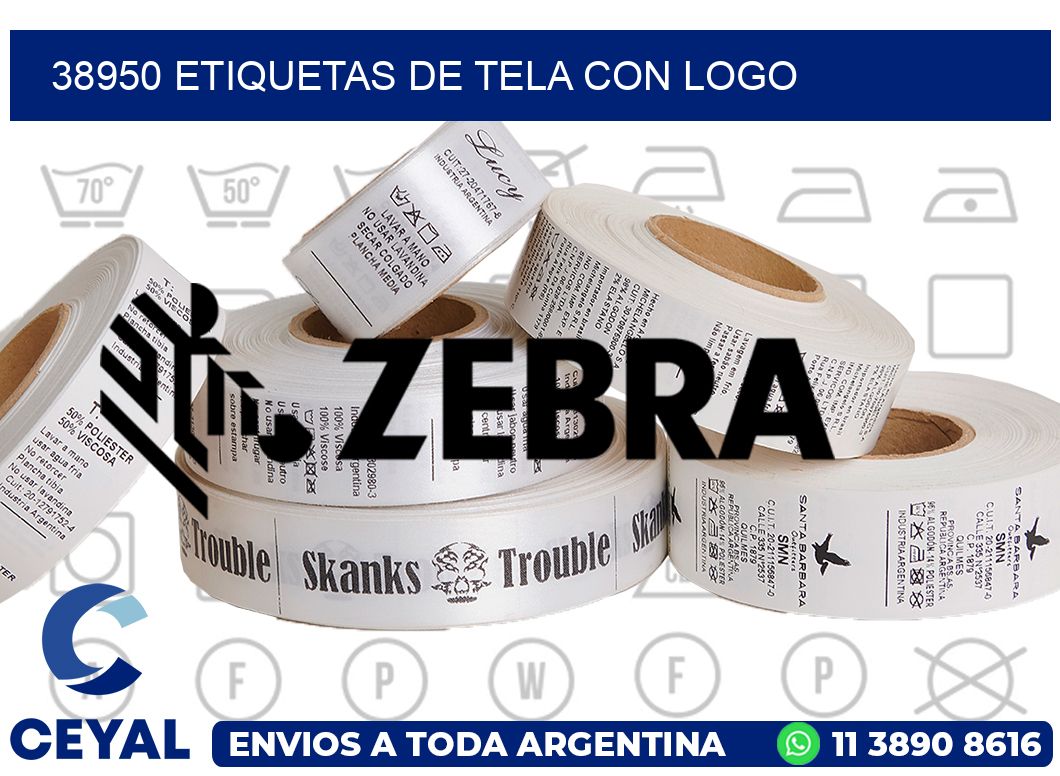 38950 ETIQUETAS DE TELA CON LOGO