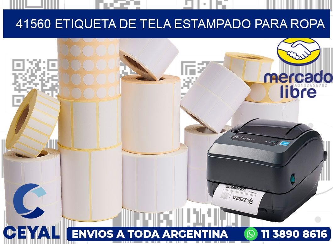 41560 ETIQUETA DE TELA ESTAMPADO PARA ROPA