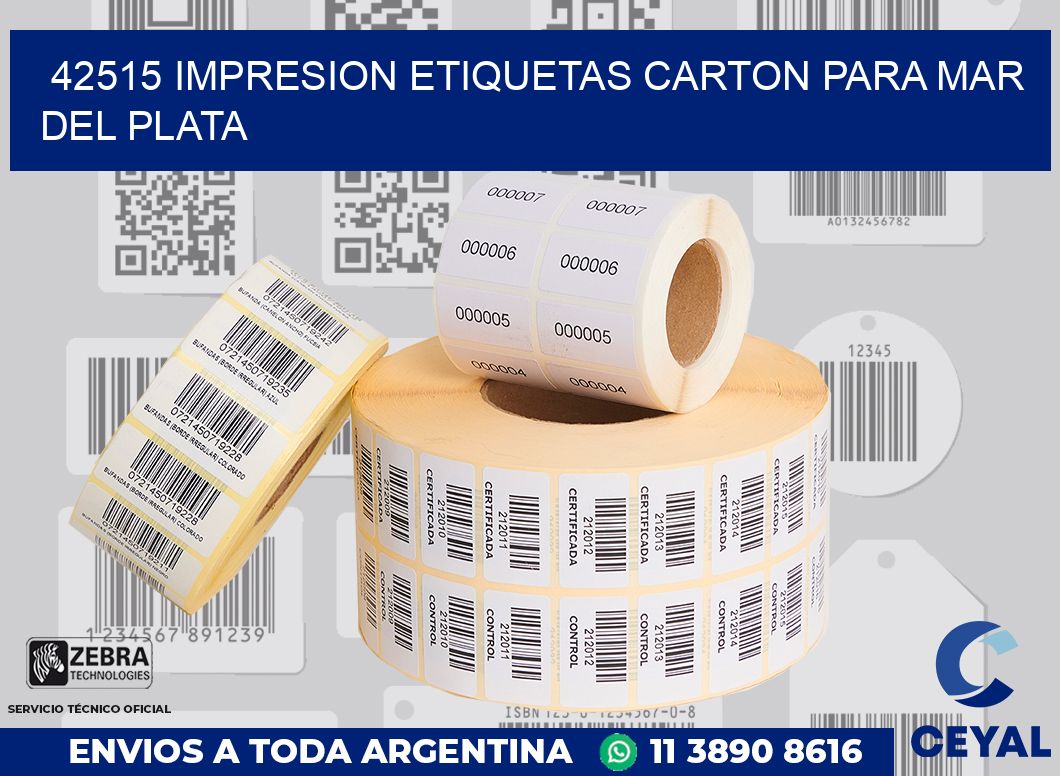 42515 IMPRESION ETIQUETAS CARTON PARA MAR DEL PLATA