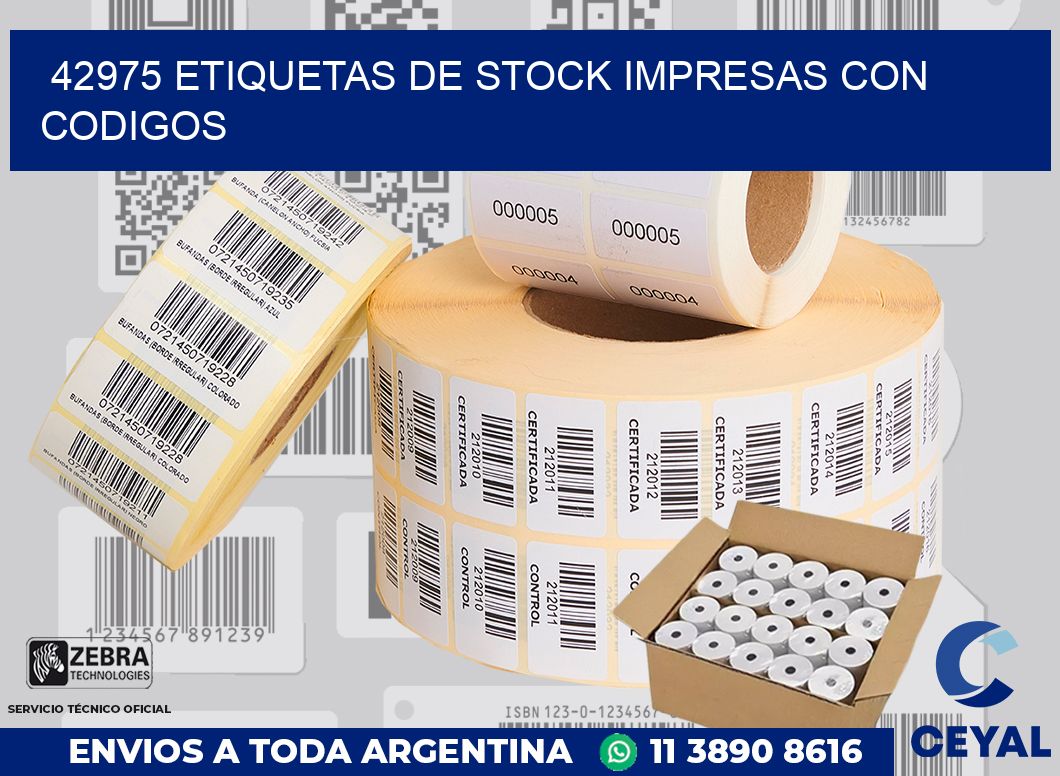 42975 ETIQUETAS DE STOCK IMPRESAS CON CODIGOS