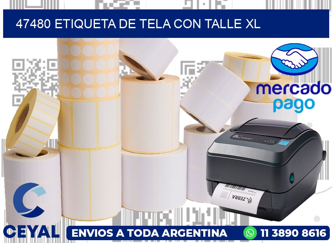 47480 ETIQUETA DE TELA CON TALLE XL