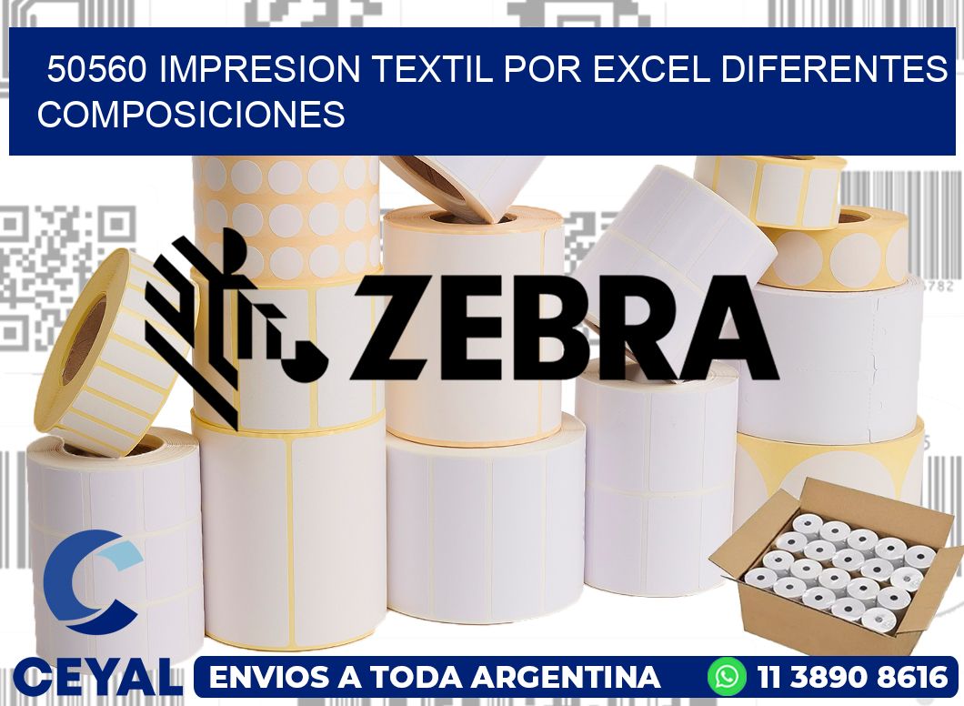 50560 IMPRESION TEXTIL POR EXCEL DIFERENTES COMPOSICIONES