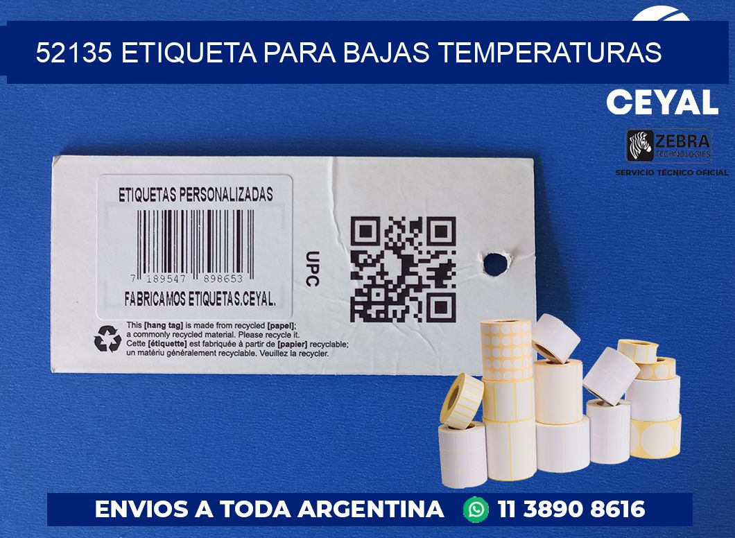 52135 ETIQUETA PARA BAJAS TEMPERATURAS