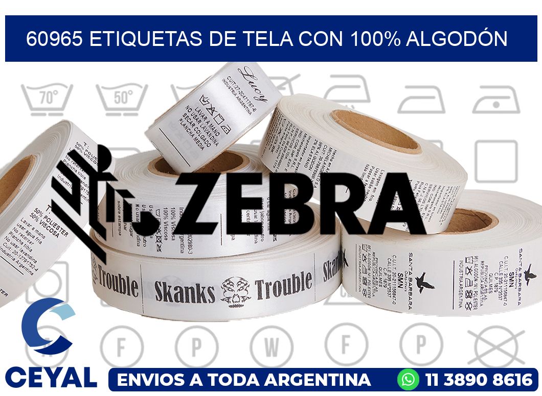 60965 ETIQUETAS DE TELA CON 100% ALGODÓN