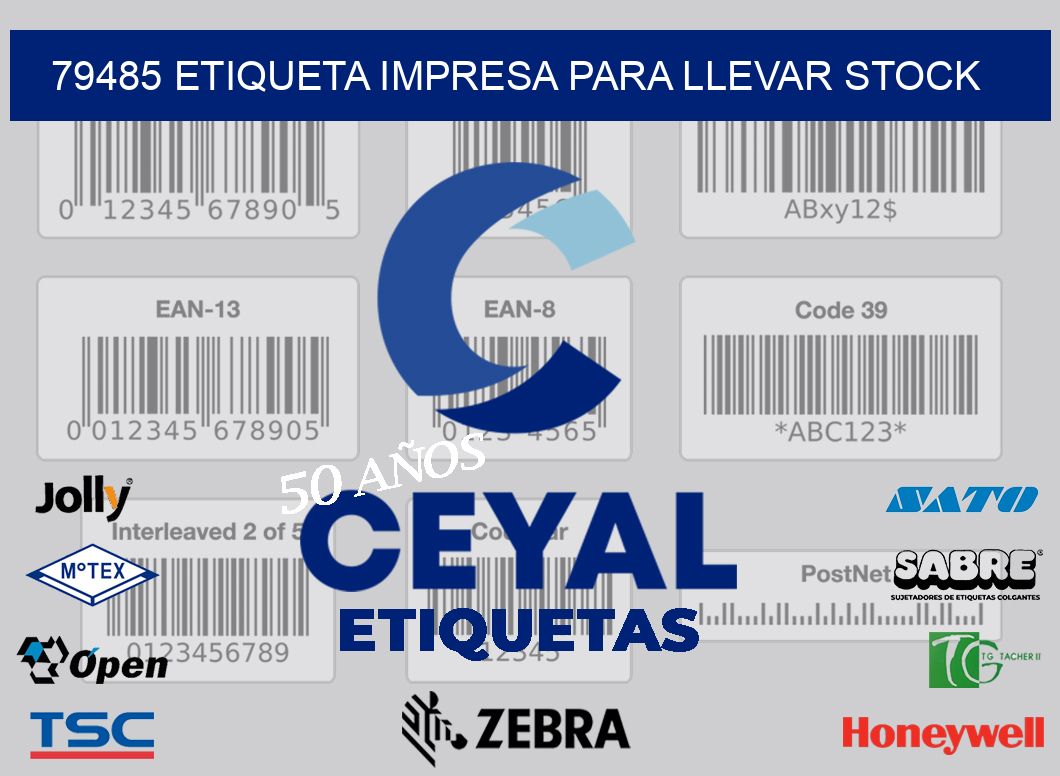 79485 ETIQUETA IMPRESA PARA LLEVAR STOCK