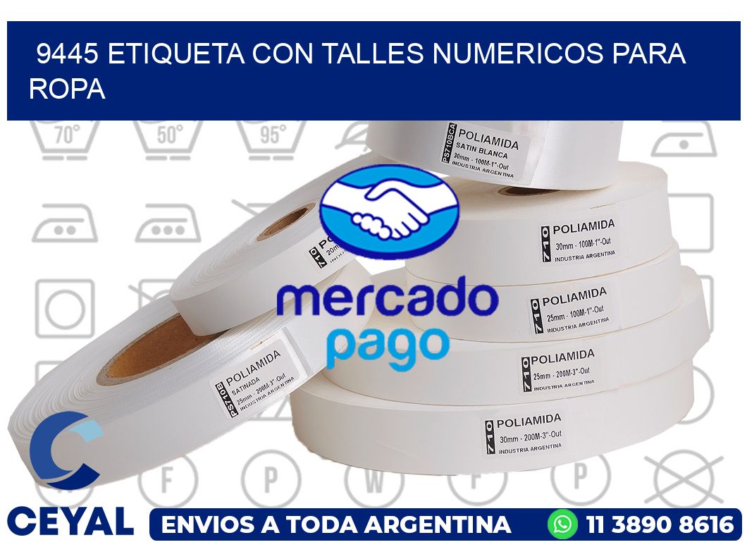 9445 ETIQUETA CON TALLES NUMERICOS PARA ROPA