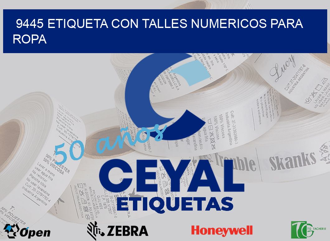 9445 ETIQUETA CON TALLES NUMERICOS PARA ROPA