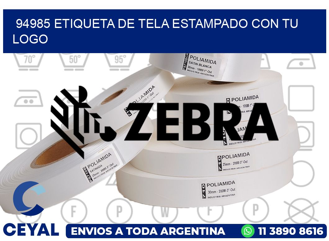 94985 ETIQUETA DE TELA ESTAMPADO CON TU LOGO